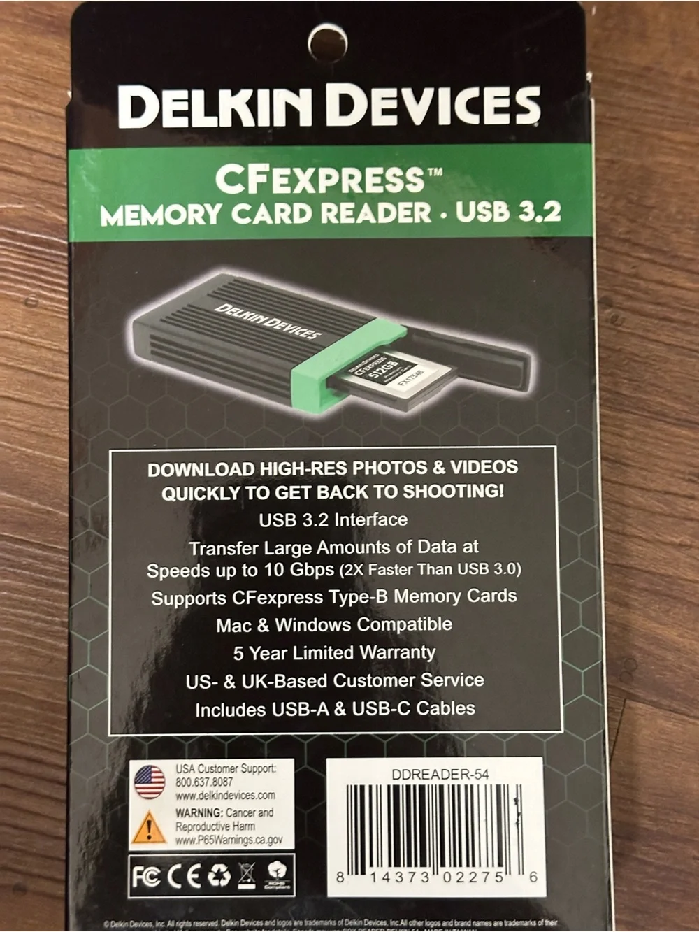 Delkin Devices CFexpress Type B Memory Card Reader (DDREADER-54) Reader +1 Cable